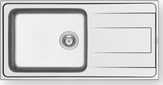 Pyramis Alea 1B 1D Plus 107159101 Drop-In Sink Inox Satin W100xD50cm Silver