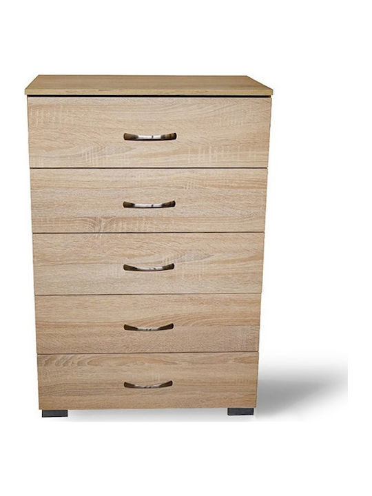 Νet Wooden Chest of Drawers with 5 Drawers 60x43.5x73cm