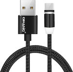 QIHANG Braided / Magnetic USB to Lightning / Type-C / micro USB Cable Μαύρο 1m (QH-C24)