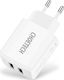 Choetech Φορτιστής Χωρίς Καλώδιο με 2 Θύρες USB-A Λευκός (C0030)