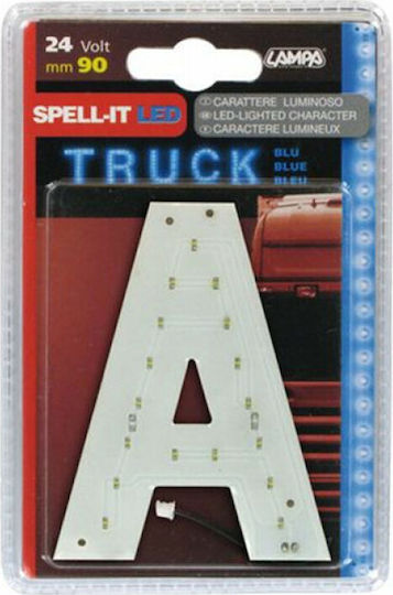 Lampa Spell-It Led 24V/90mm Blue A Car LED Sign 24V Blue