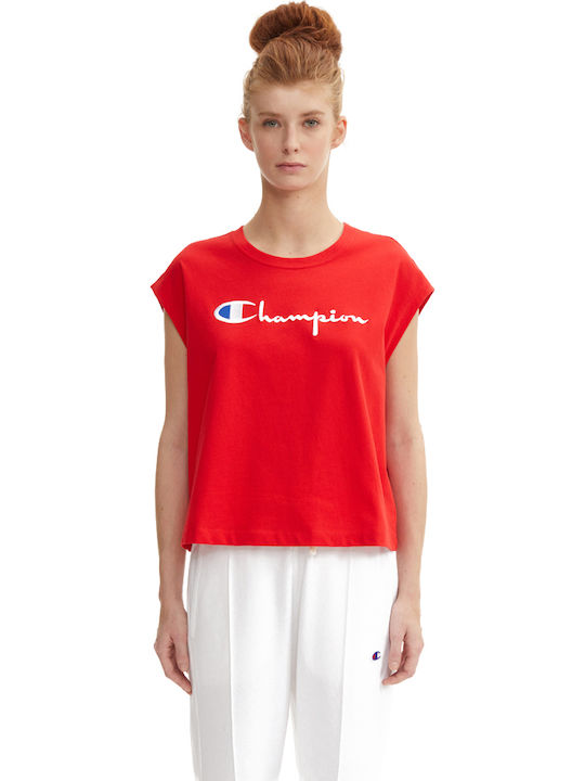 Damen Sport Crop Top Kurzarm Rot