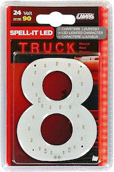 Lampa Spell-It Led 24V/90mm Red 8 Car LED Sign 24V Red