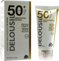 Delousil Silky Skin Waterproof Sunscreen Cream Face SPF50 with Color 50ml