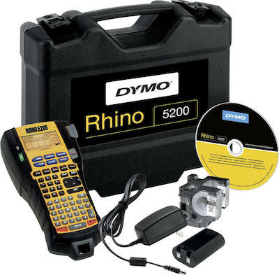 Dymo Rhino 5200 Kit Ηλεκτρονικός Ετικετογράφος Χειρός σε Κίτρινο Χρώμα