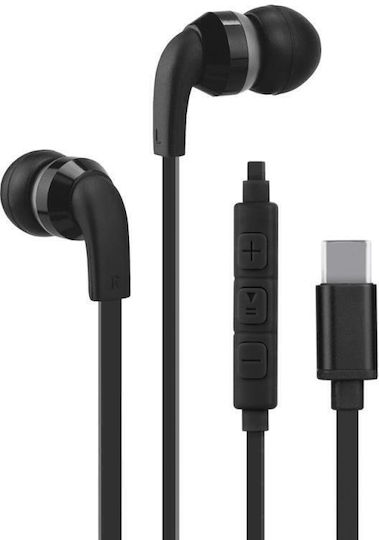XSound USB-C Earbuds Freihändig Kopfhörer mit Stecker USB-C Schwarz
