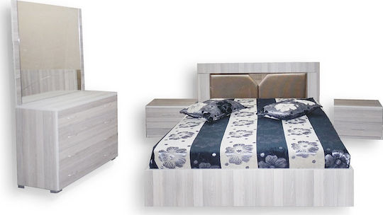 Bedroom Furniture Set 2 Leather B 160x200cm 5pcs