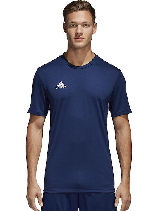 Adidas Core 18 Training Jersey Αθλητικό Ανδρικό T-shirt Μπλε Μονόχρωμο