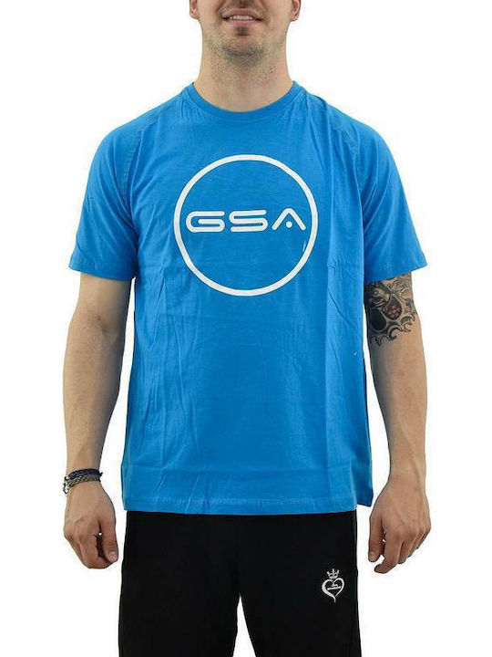 GSA Superlogo Color Edition Αθλητικό Ανδρικό T-shirt Surf Blue με Λογότυπο