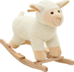vidaXL Fabric Rocking Toy Lamb for 24+ months with Max Load Capacity 40kg White