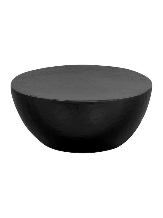 Round Central Coffee Table Hammered Aluminum Bl...
