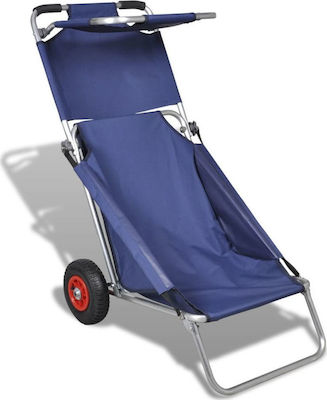 vidaXL Small Chair Beach Aluminium Blue