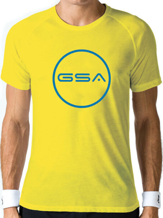 GSA Superlogo Circle 1719038 Αθλητικό Ανδρικό T-shirt Κίτρινο Με Στάμπα