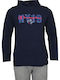 Kids Sweatshirt with Hood and Pockets Navy Blue