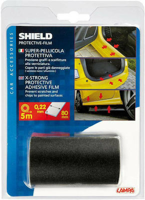 Lampa X-Strong Protective Adhesive Film Προστατευτική Μεμβράνη για Πόρτες Αυτοκινήτου 5m x 8cm 1τμχ Μαύρο Ματ