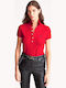 Ralph Lauren Damen Sportlich Polo Bluse Kurzarm Rot