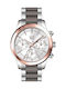 Visetti Legacy Two Tone Stainless Steel Bracelet Watch with Gray Metal Bracelet