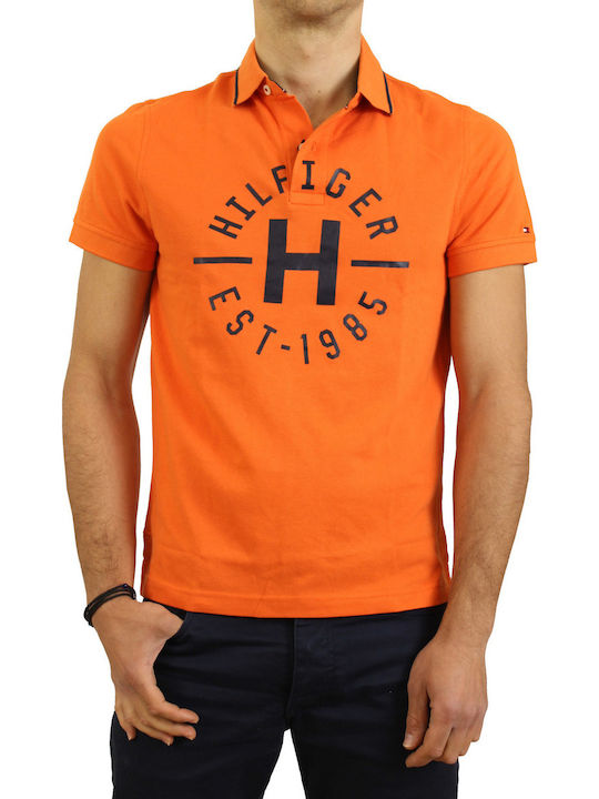 Tommy Hilfiger Men's Short Sleeve Blouse Polo Orange TH8878 A35/78