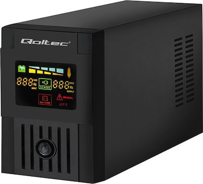 Qoltec Monolith 1000VA UPS Line-Interactive 600W with 2 Schuko Power Plugs