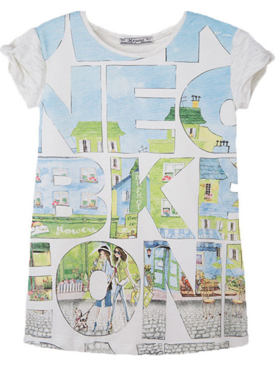 Mayoral Kids Dress Short Sleeve Multicolour