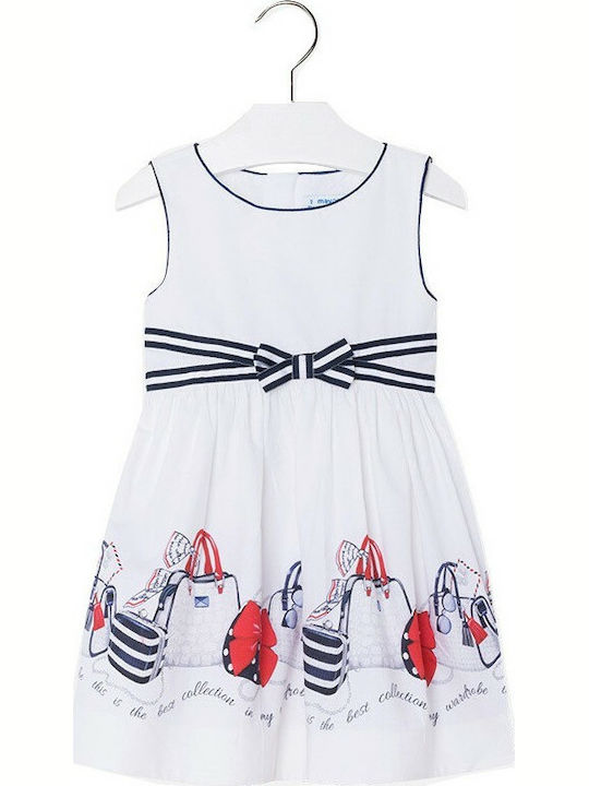 Mayoral Kids Dress Sleeveless White