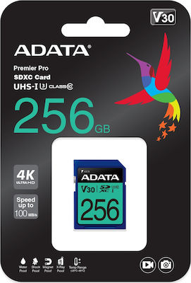 Adata Premier Pro SDXC 256GB Clasa 10 U3 V30 UHS-I