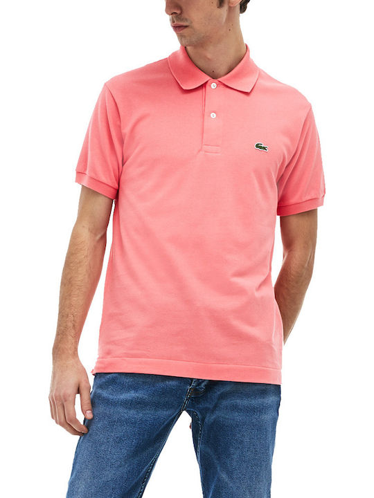 Lacoste Ανδρική Μπλούζα Polo Κοντομάνικη Ροζ