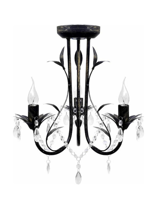 vidaXL Candelabru cu Lumânări Negru 241385