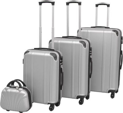 vidaXL Set of Suitcases Silver Set 4pcs 91196