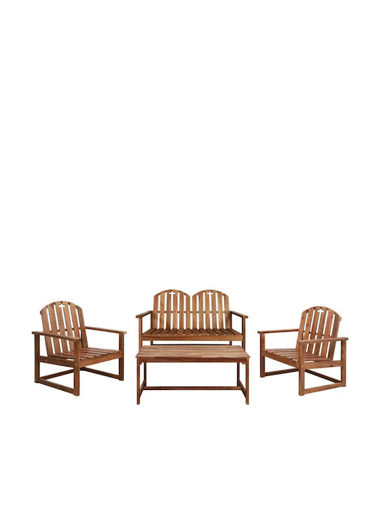 Outdoor Living Room Set 4 Pieces Acacia
