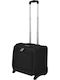 vidaXL Travel Suitcase Cabin Fabric Black with 2 Wheels Height 43cm