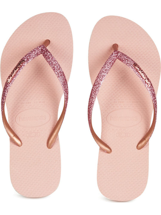 Havaianas Slim Glitter Women's Flip Flops in Ro...