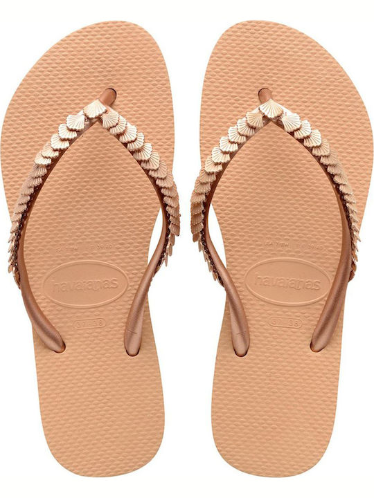 Παιδικές Σαγιονάρες Flip Flops Χρυσές Slim Shell Mesh