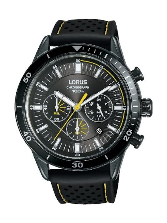 Lorus Watch Chronograph Battery with Black Rubber Strap RT325HX9