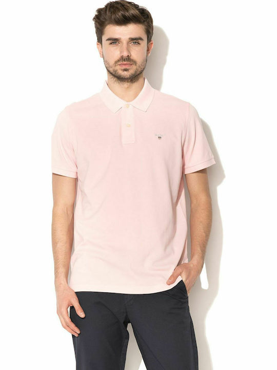 Gant Ανδρικό T-shirt Κοντομάνικο Polo Ροζ