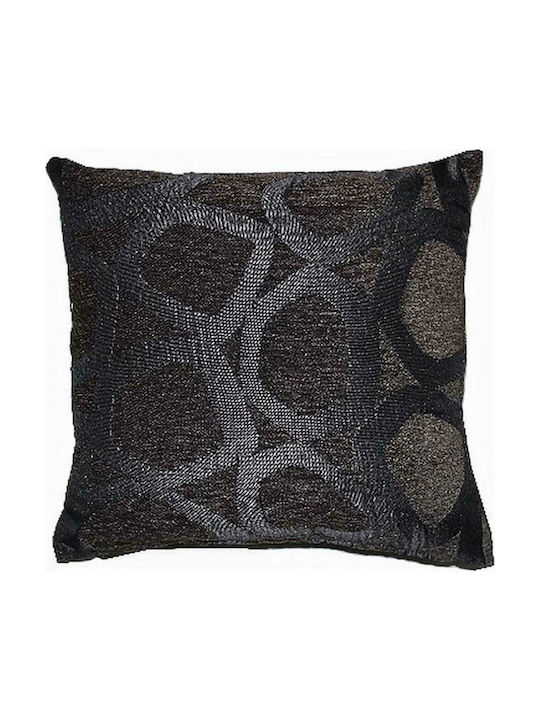 Artekko Μαξιλάρι Καναπέ Pine Tree Leaves Μαύρο 45x45εκ.