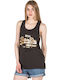 Superdry Burnout Women's Athletic Blouse Sleeveless with Sheer Black