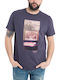 Emerson Ανδρικό T-shirt Dark Purple Με Στάμπα