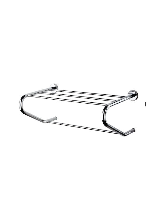 Tema Rack de Baie cu 4 Locuri De Perete cu șuruburi ​48.5x27cm Inox Argint