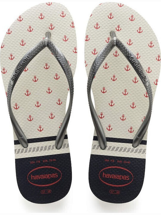Havaianas Slim Nautical Σαγιονάρες σε Ασημί Χρώμα