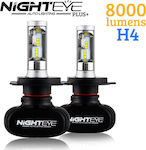 Nighteye Lampen Auto Plus+ H4 Canbus LED 6500K Kaltes Weiß 12-24V 25W 2Stück