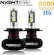 Nighteye Lamps Car Plus+ H4 Canbus LED 6500K Cold White 12-24V 25W 2pcs