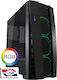 LC-Power Gaming 992B Solar Flare Midi Tower Κουτί Υπολογιστή με Πλαϊνό Παράθυρο και RGB Φωτισμό Μαύρο