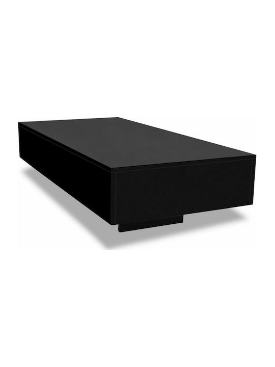 Rectangular Wooden Coffee Table Black L115xW55xH31cm