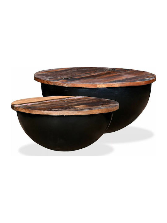 Round Solid Wood Coffee Table Natural L60xW60xH...