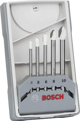 Bosch CYL-9 Set of 5 Drills with Cylindrical Shank for Glass και Tiles