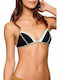 Triangle Bikini Top Taeko Teknicolor with Adjustable Straps Black