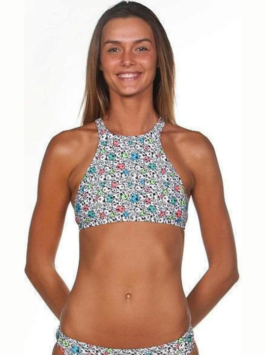 Arena High Neck Bikini Top Λευκό