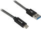 Sharkoon Braided USB 3.1 Cable USB-C male - USB-A Γκρι 1m