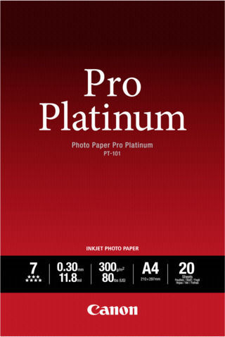 Canon PT-101 Photo Paper Pro Platinum A4 (21x30) 300gr/m² for Printers Inkjet 20 Sheets